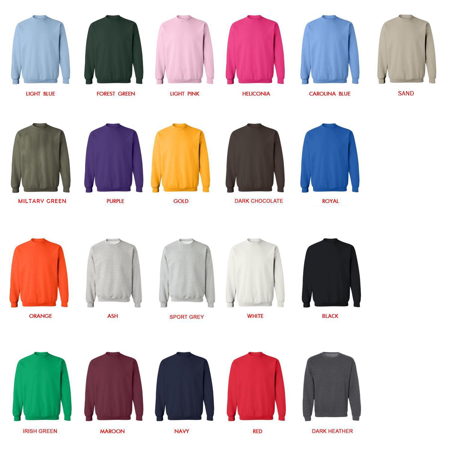 sweatshirt color chart - Army Gifts UK