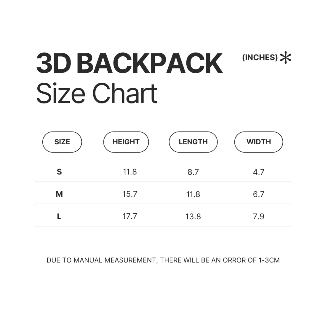 3D Backpack Size Chart - Army Gifts UK