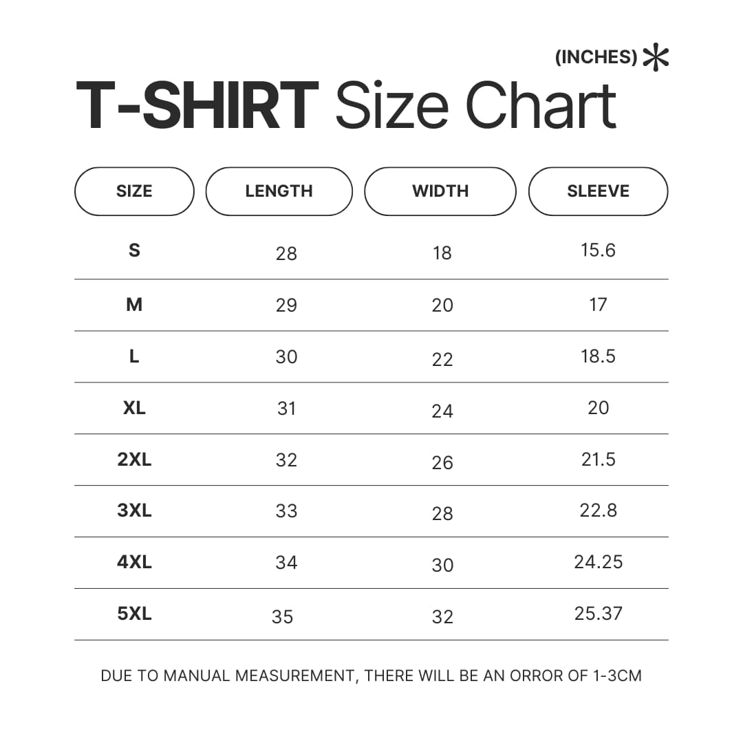 T shirt Size Chart - Army Gifts UK
