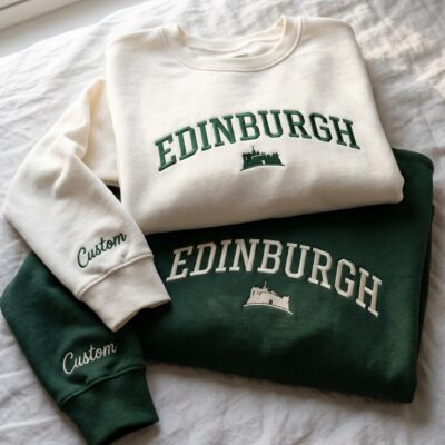 Army Edinburgh Travel Airport Destination Embroidered Sweatshirt