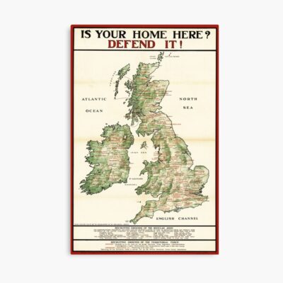 British Army Regimental Military Map Poster