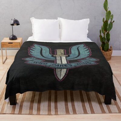 British Sas Military Regiment Emblem Throw Blanket