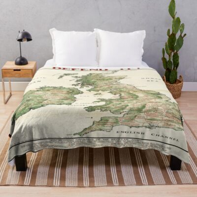 British Army Regimental Military Map Throw Blanket