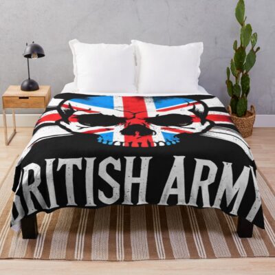 British Army Skull And Cross Bones Throw Blanket