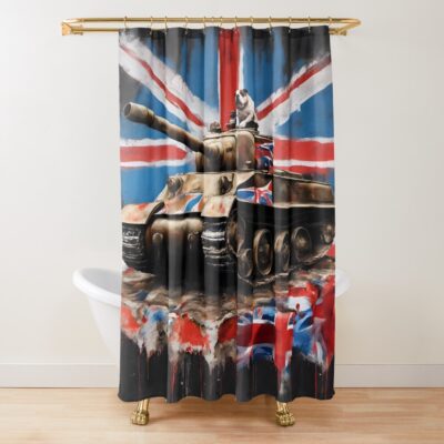 British Bulldog World War 2 Army Tank Shower Curtain