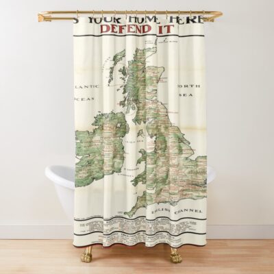British Army Regimental Military Map Shower Curtain