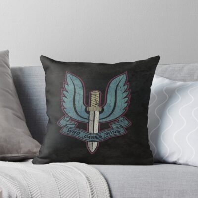 British Sas Military Regiment Emblem Throw Pillow