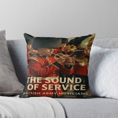 British Army Military Band Musicians Throw Pillow