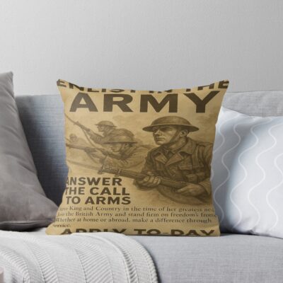 Join The British Army Recruitment Throw Pillow