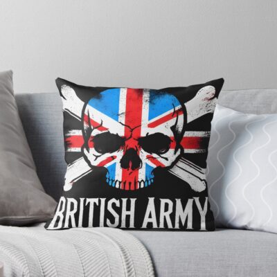 British Army Skull And Cross Bones Throw Pillow