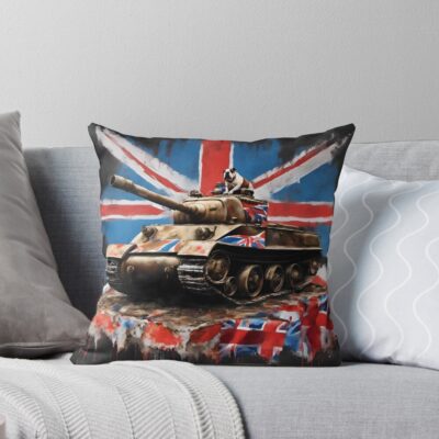 British Bulldog World War 2 Army Tank Throw Pillow